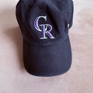 Black Colorado Rockies Cap with Purple Embroidery